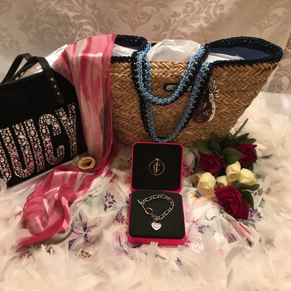 RARE brand new authentic vintage juicy couture rattan purse and bracelet set! - Picture 1 of 17
